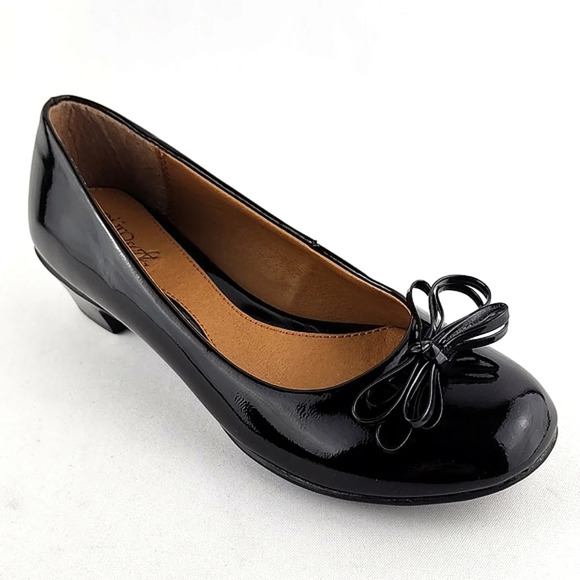 Sofft Eüro Soft Black Patent Leather Heeled Ballerinas Pump Size 6M - Picture 3 of 16